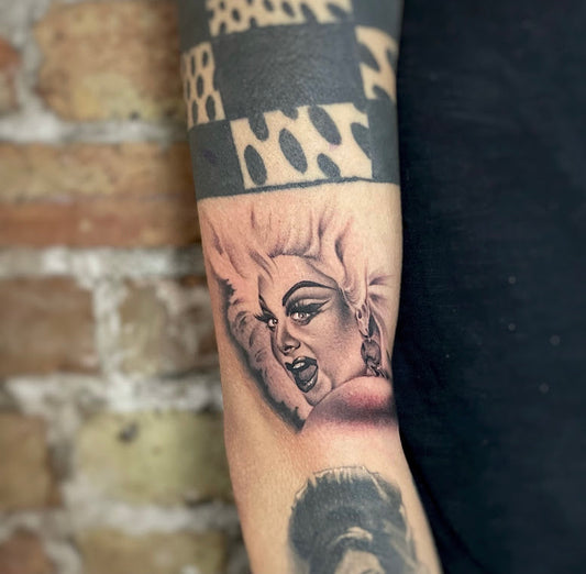 Louis Barak custom micro portrait fine line tattoo Chicago