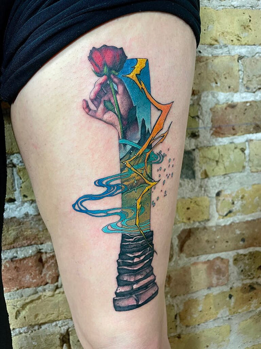 Custom Color Tattoo by Louis Barak Chicago