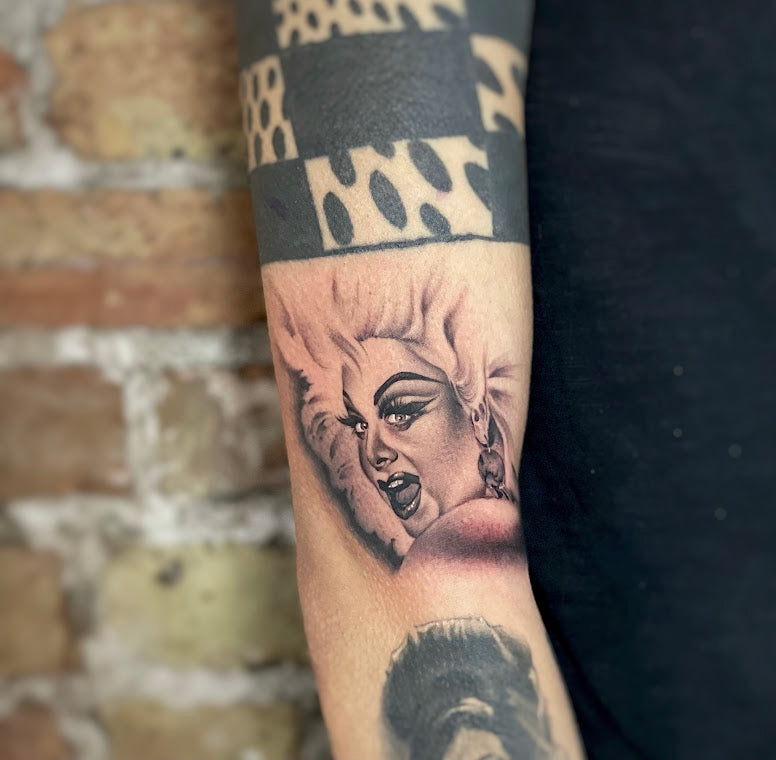 Louis Barak custom micro portrait fine line tattoo Chicago